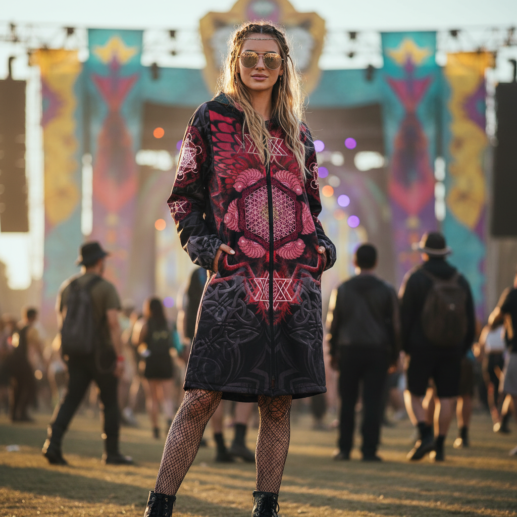Red Black Angel Catcher Women's Festival Cloak