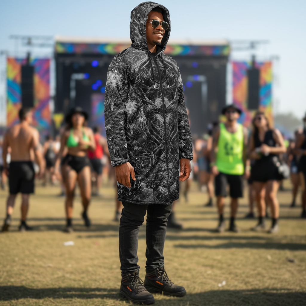 Black Cosmic Cross Men's Festival Cloak