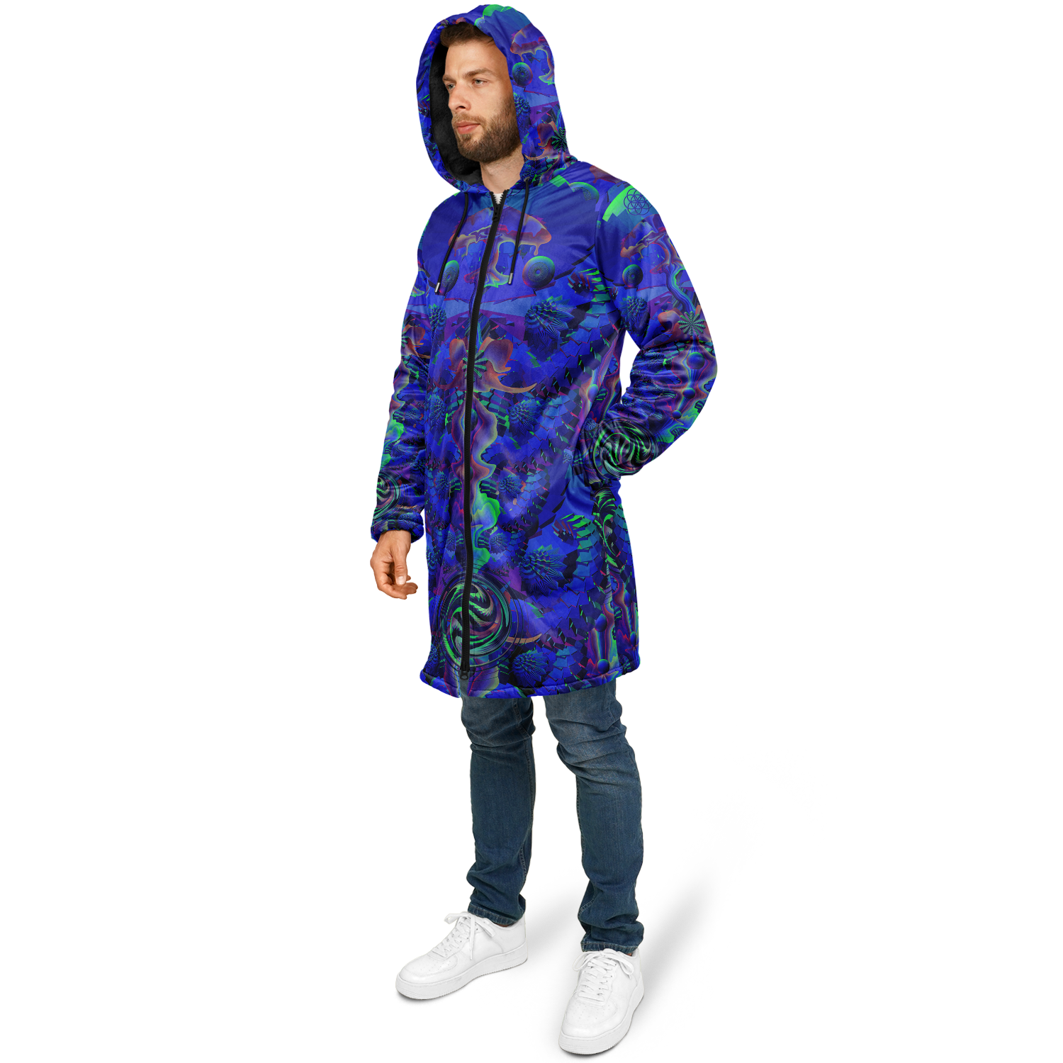 Cloak | Shroom Flower of Life Blue