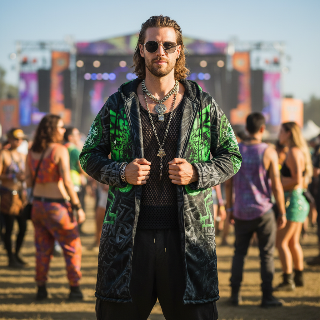 Angel Catcher Green Men's Festival Cloak