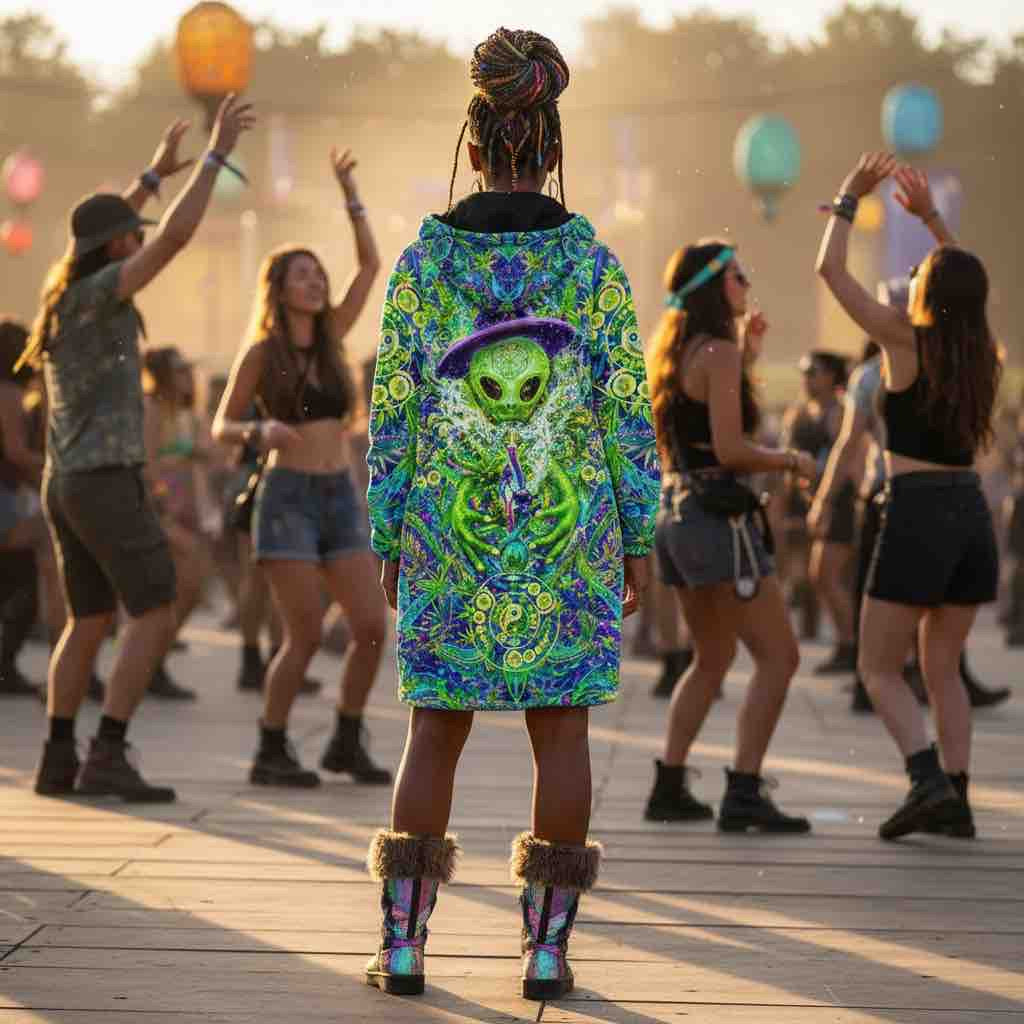 Wizard Stoner Alien Women's Festival Cloak