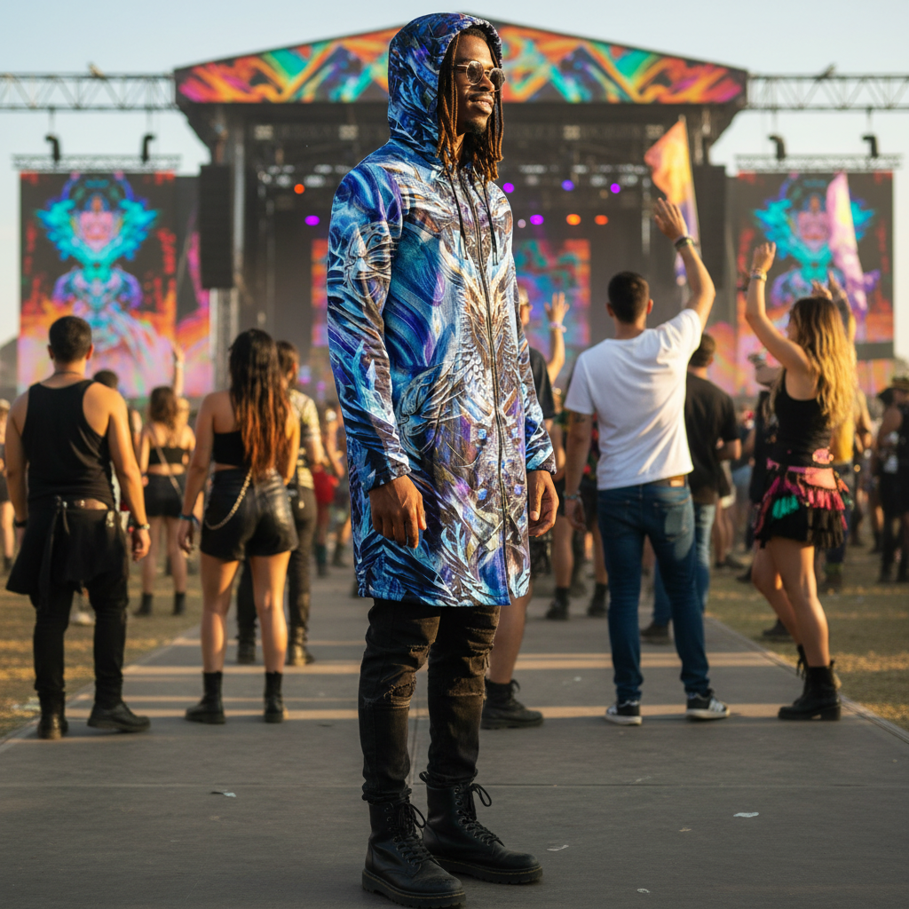 Electric Dragonscape Men's Festival Cloak