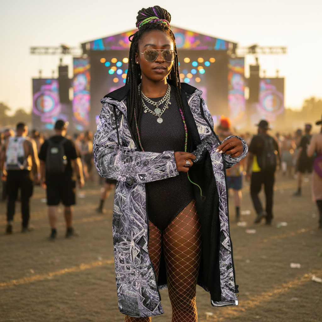 Cosmic Cross Silver Women's Festival Cloak