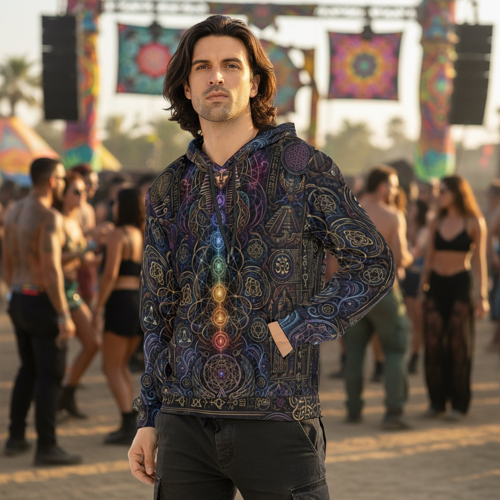 Mystical Egypt Crushed Velvet Pullover Hoodie