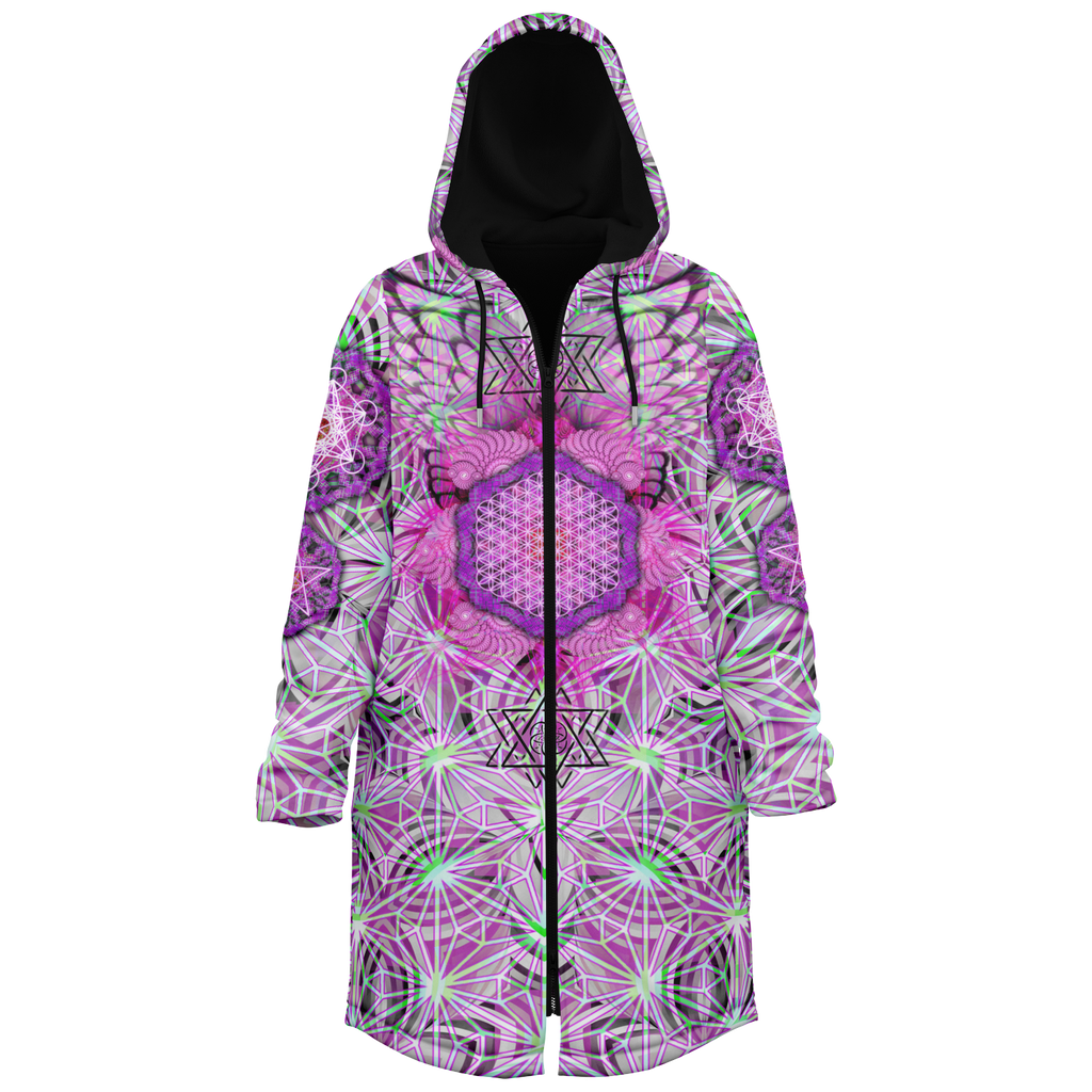 Angel Catcher Light Pink Women's Festival Cloak back view with EDM festivals