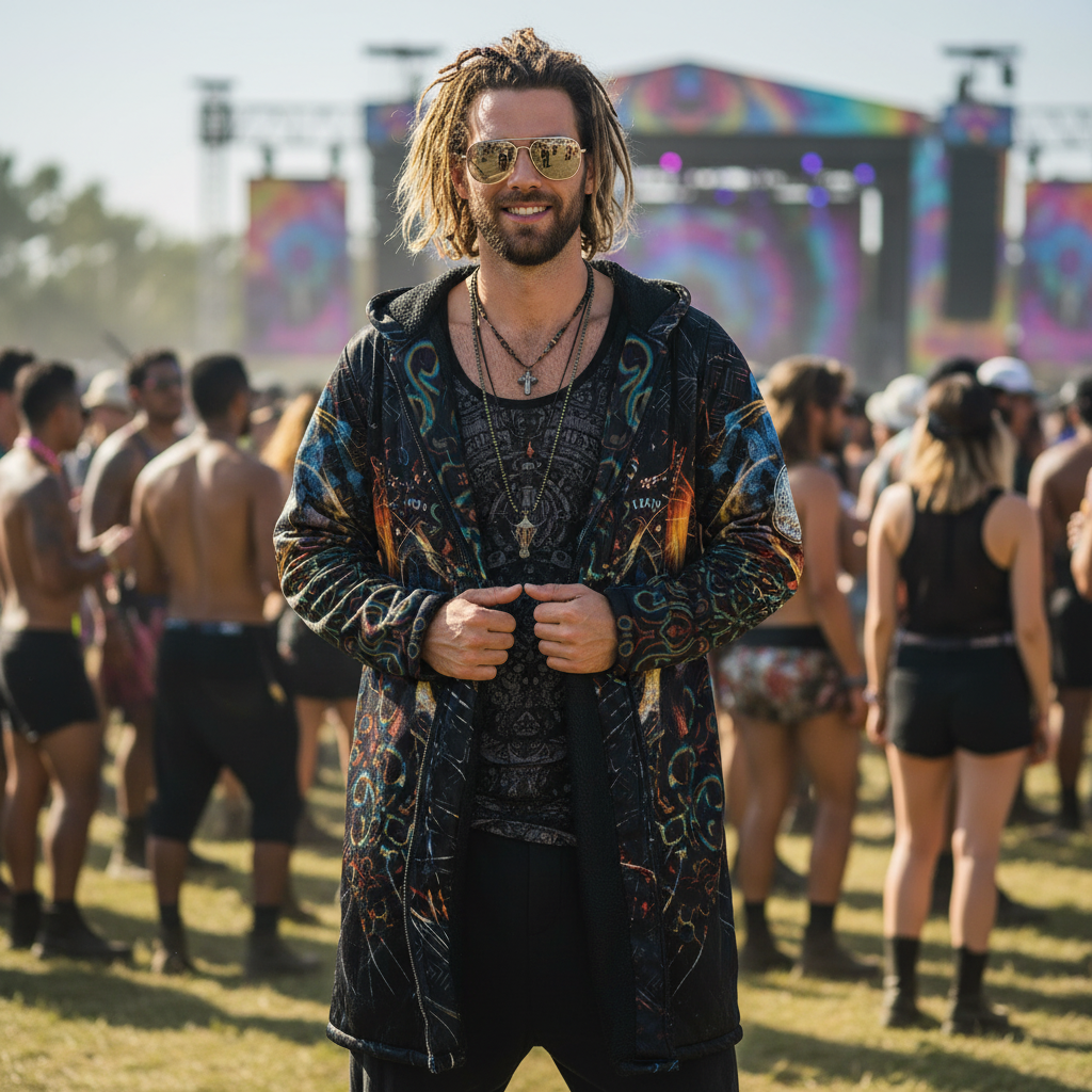 Solar Eclipse Men's Festival Cloak