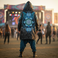 Angel Catcher Men's Festival Cloak front view with mystical cloak