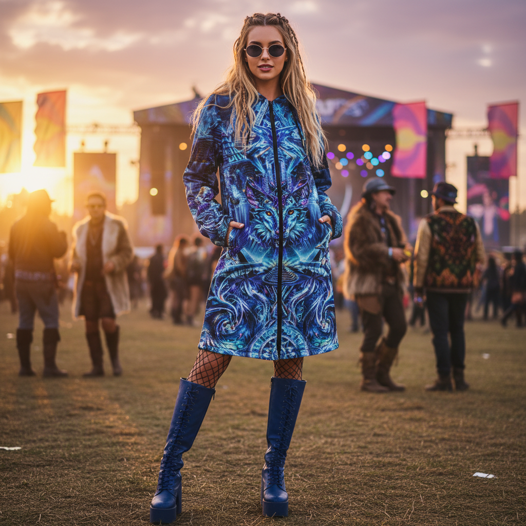 Dream Weaver Blue Women's Festival Cloak