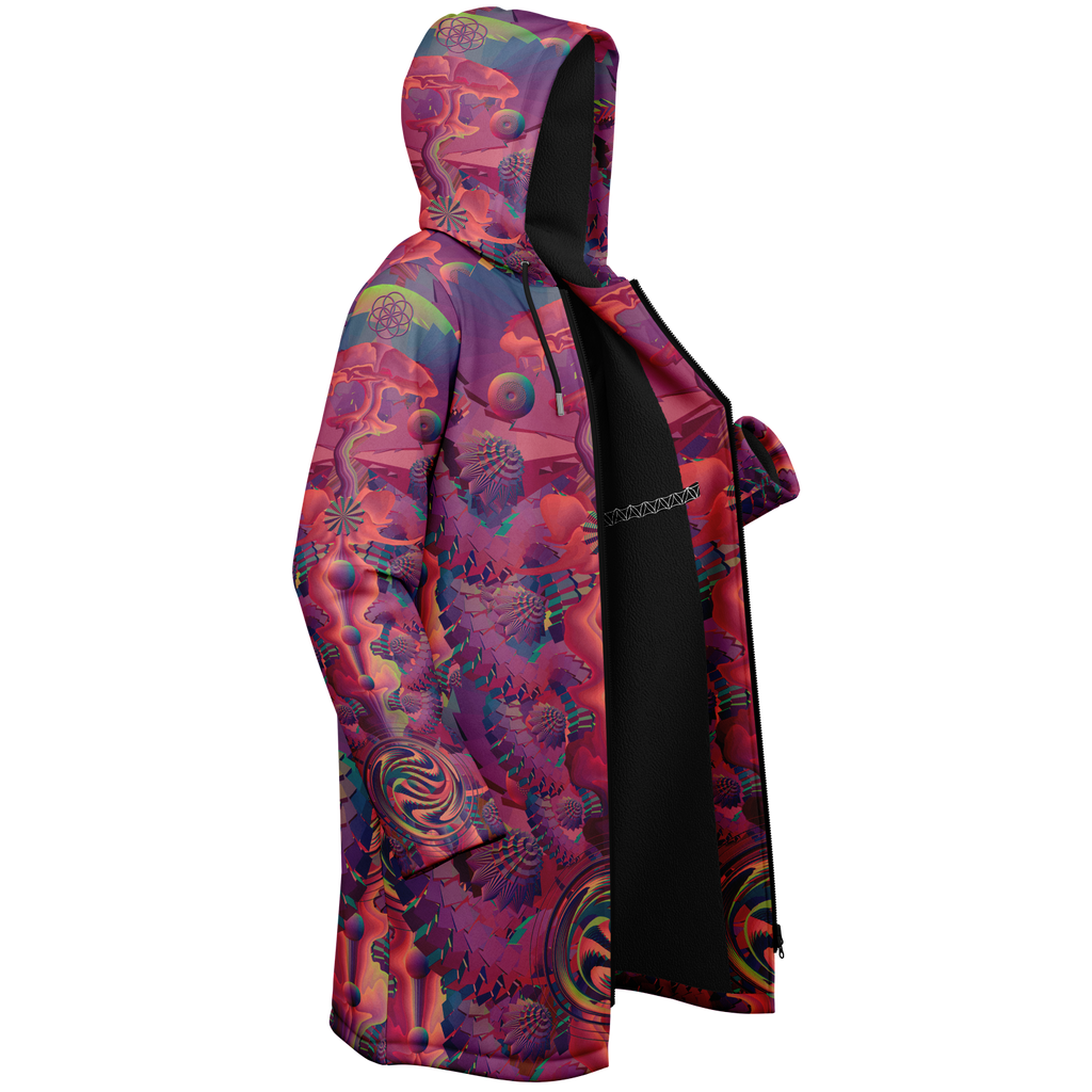 Fuchsia Shroom Flower Of Life Women's Festival Cloak