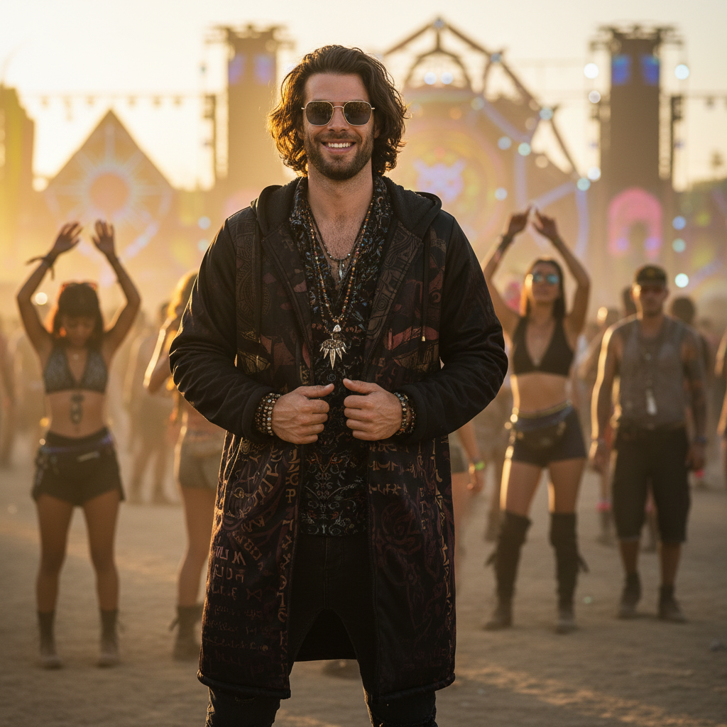 Enochian Vision Orange Men's Festival Cloak