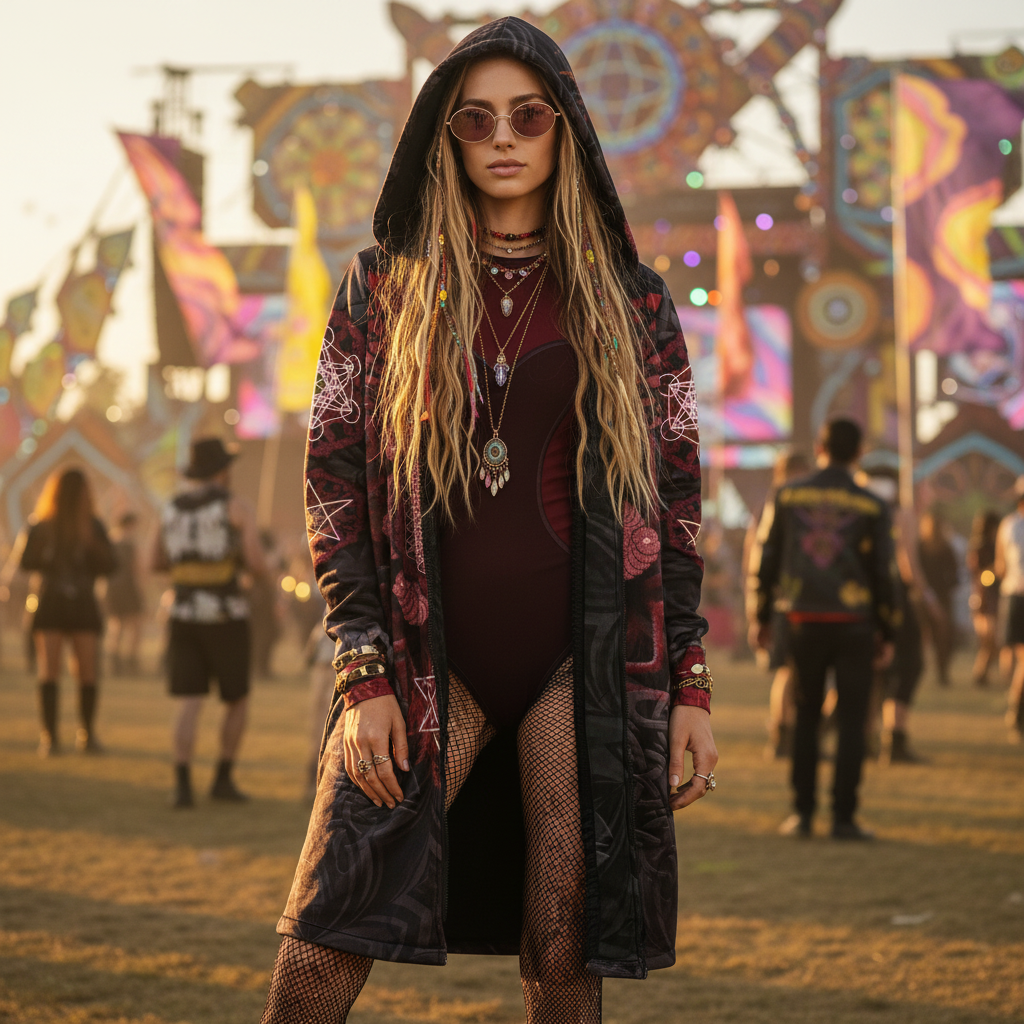 Red Black Angel Catcher Women's Festival Cloak
