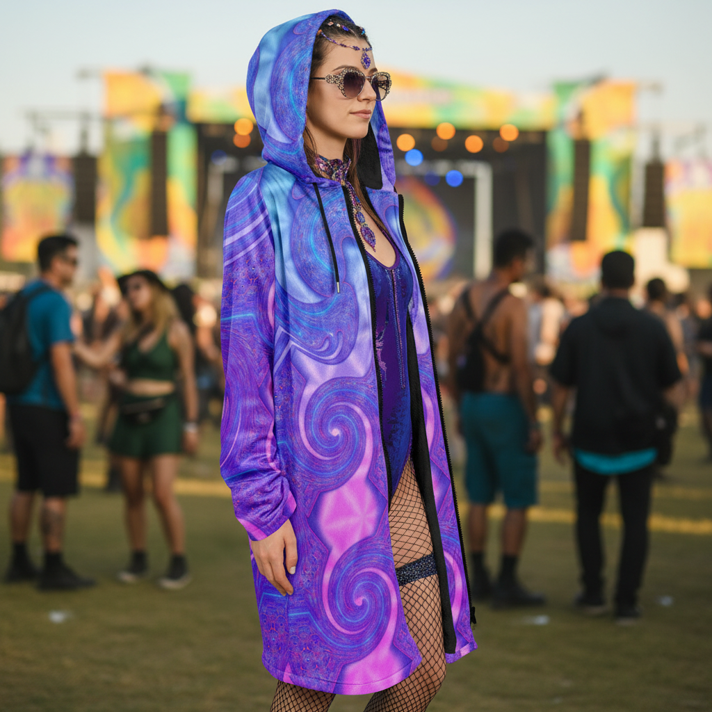 Psy Swirl Women's Festival Cloak