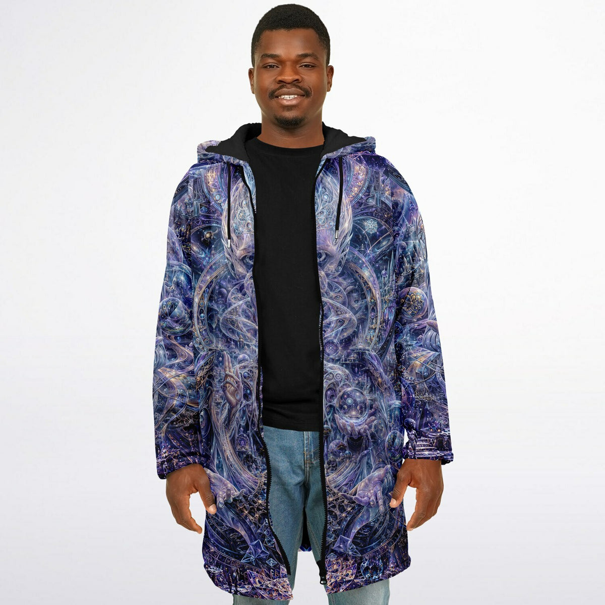 Galactic Alien Oracle Zipper Black Cloak
