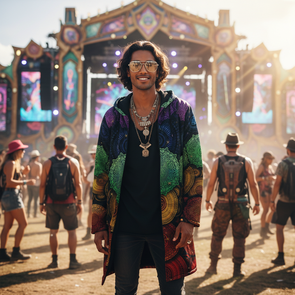 Chakra Mandala Men's Festival Cloak