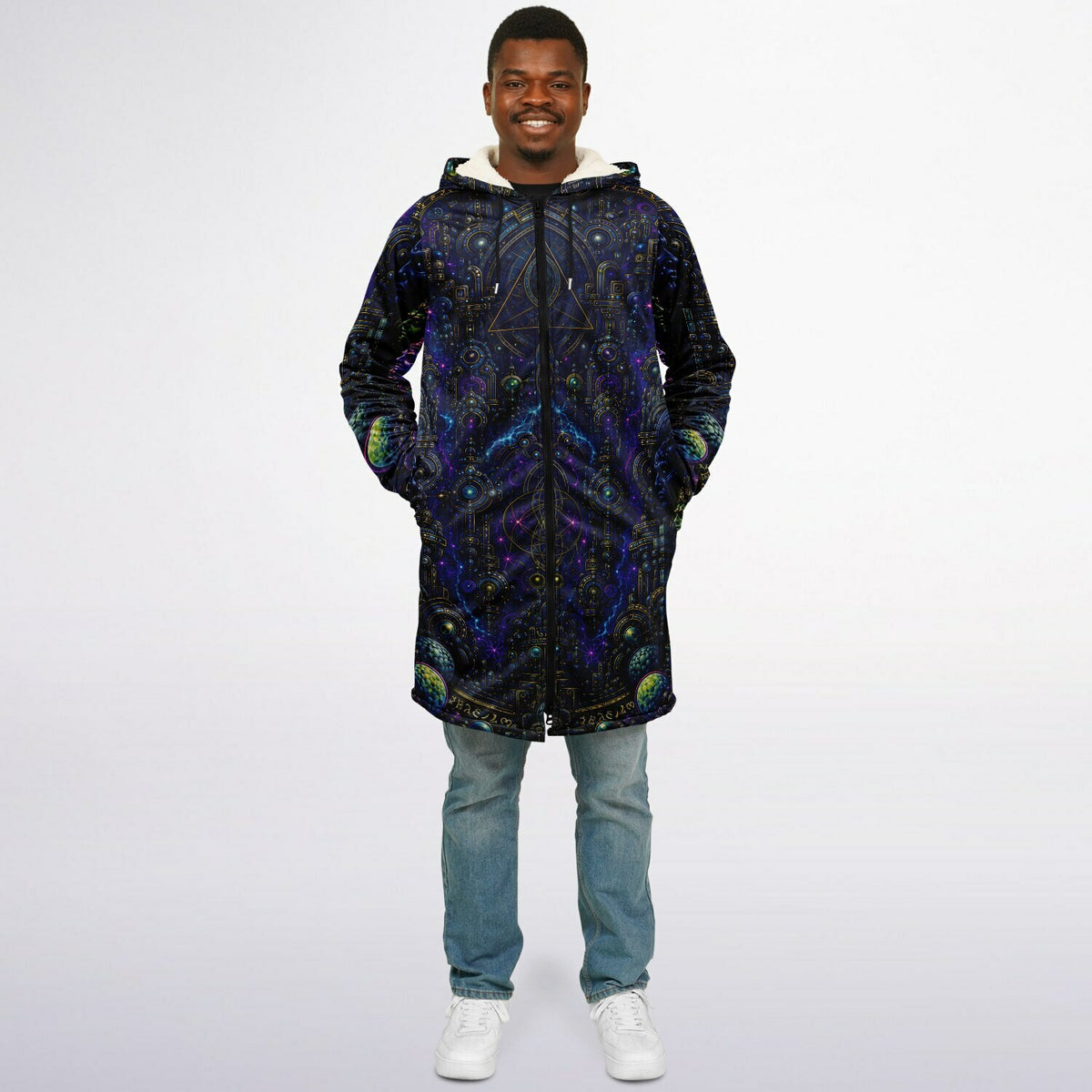 Celestial Tempe White Zipper Cloak
