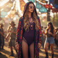 Shroom Flower Of Life Ultra Rainbow Women's Festival Cloak