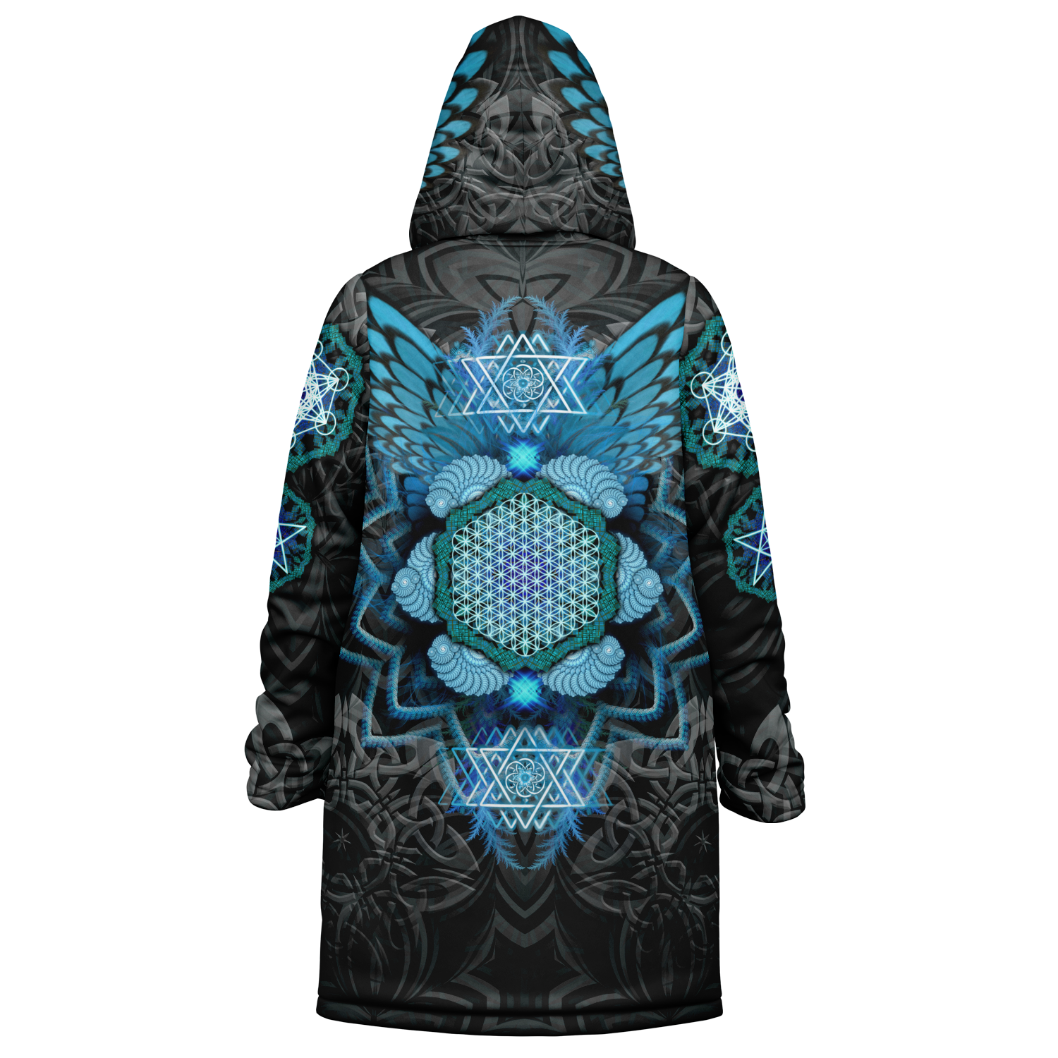 Angel Catcher Men's Festival Cloak back view with music festivals