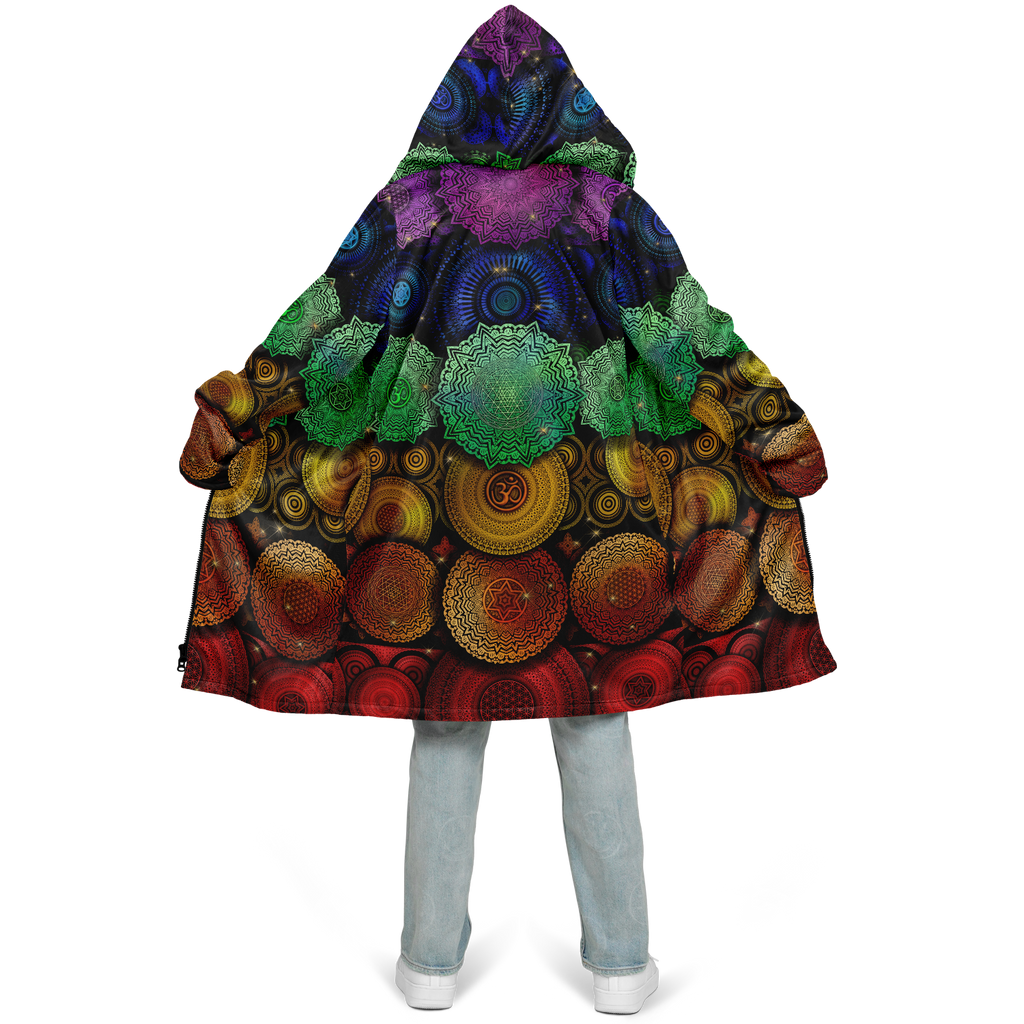 Chakra Mandala Men's Festival Cloak front view with mystical cloak