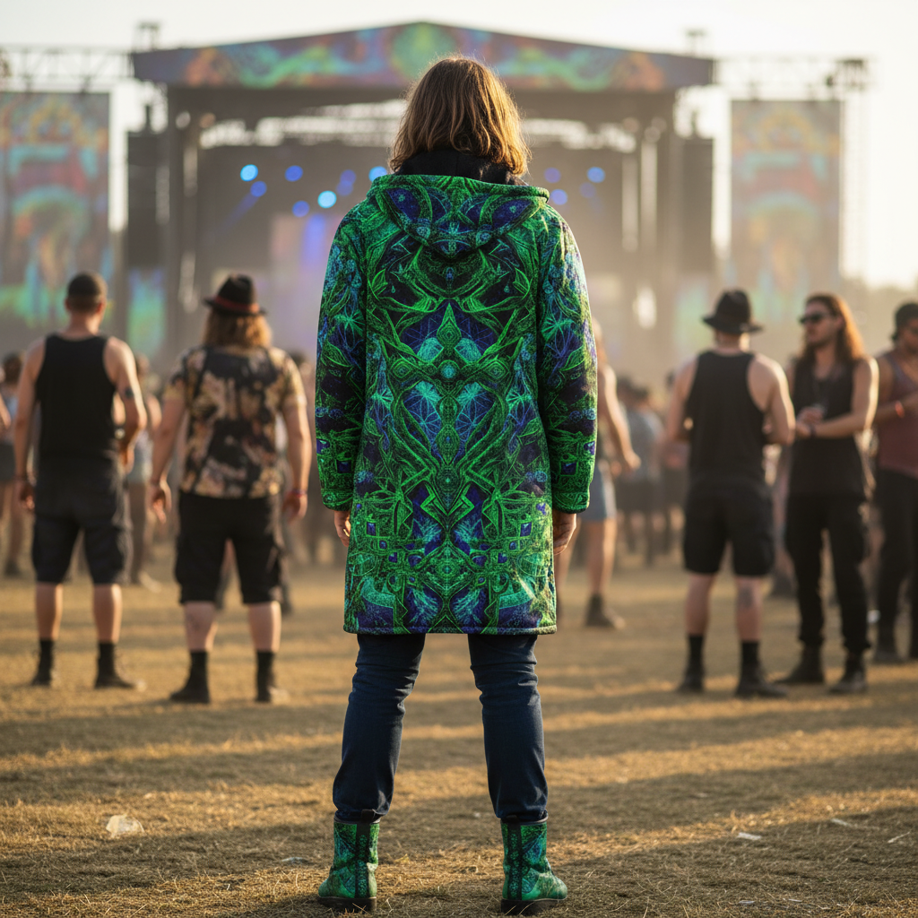 Cosmic Cross Green Men's Festival Cloak