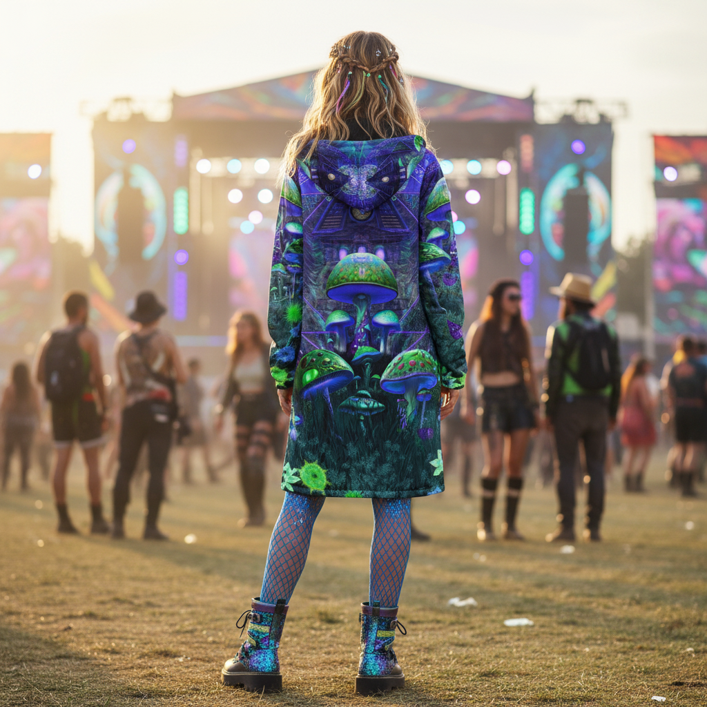 Shroom Rx Blue Women's Festival Cloak