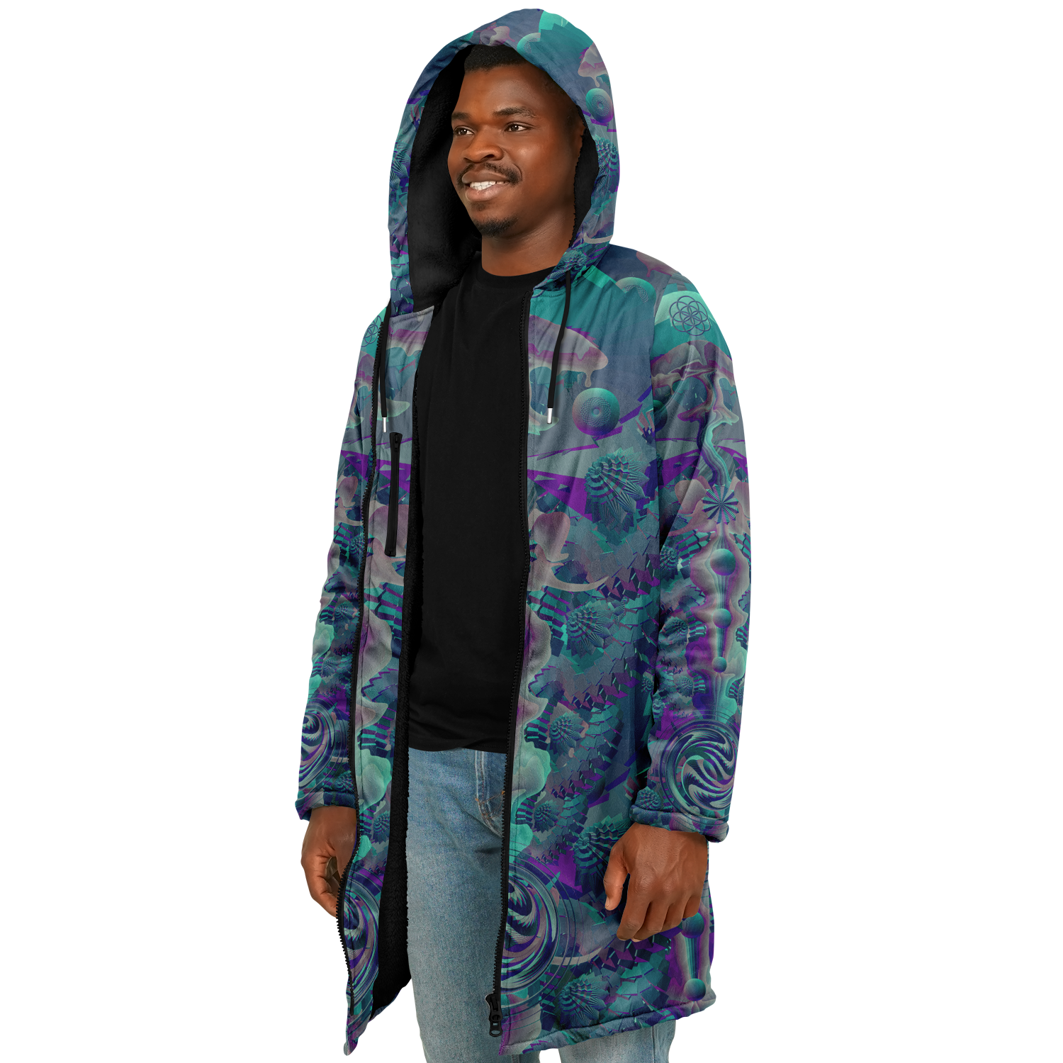 Cloak | Shroom Flower of Life Teal