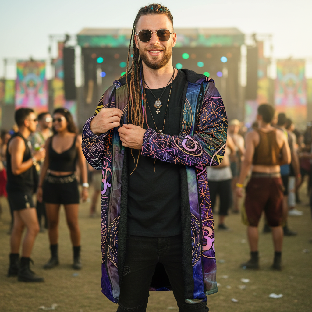 Sacred Geo Men's Festival Cloak