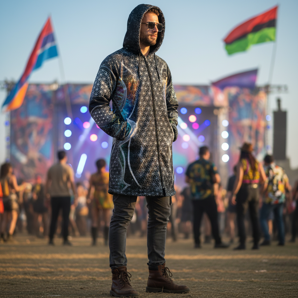 Silver Mystic Eye Men's Festival Cloak