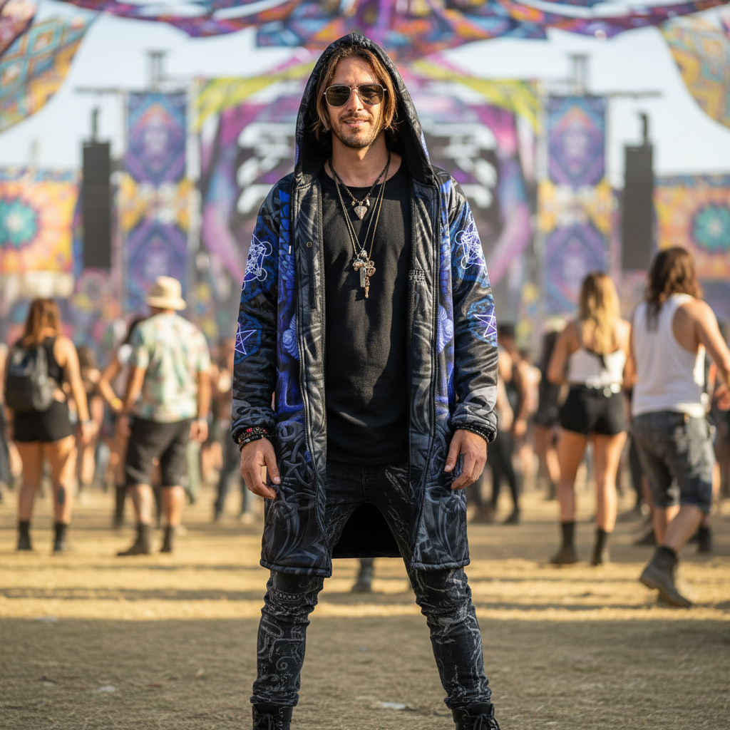 Angel Catcher Blue Men's Festival Cloak