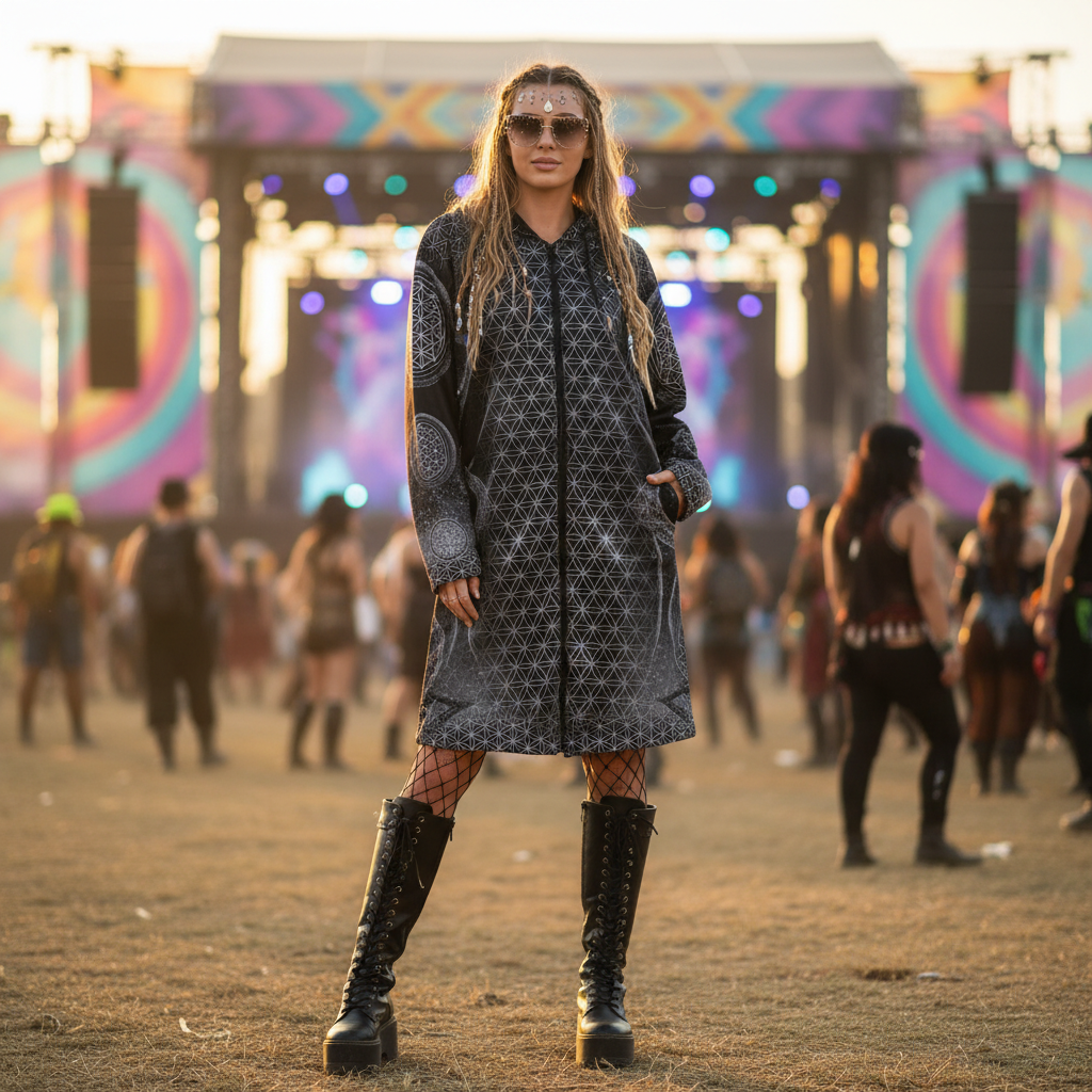 Black Mystic Eye Women's Festival Cloak