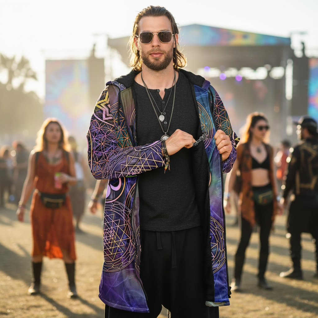 Sacred Geo Men's Festival Cloak