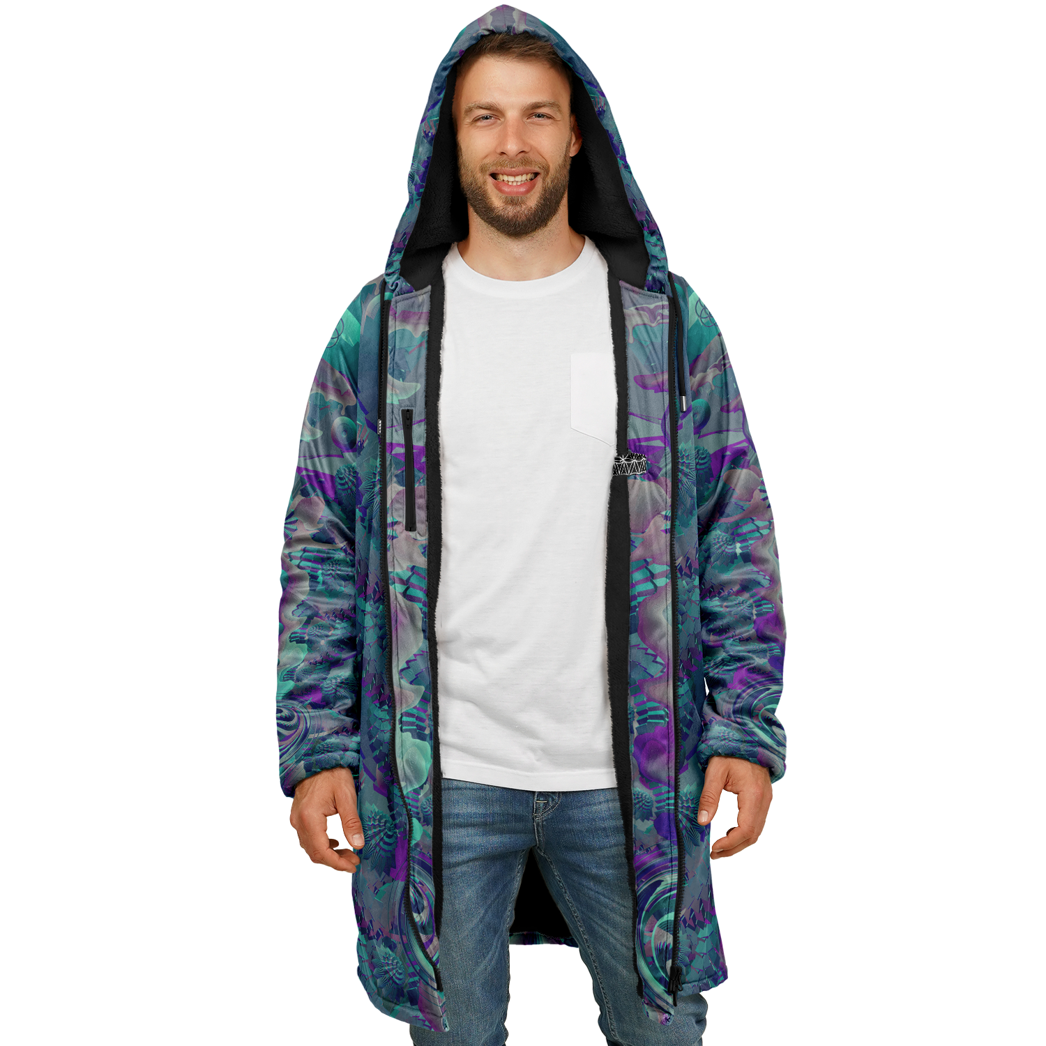 Cloak | Shroom Flower of Life Teal