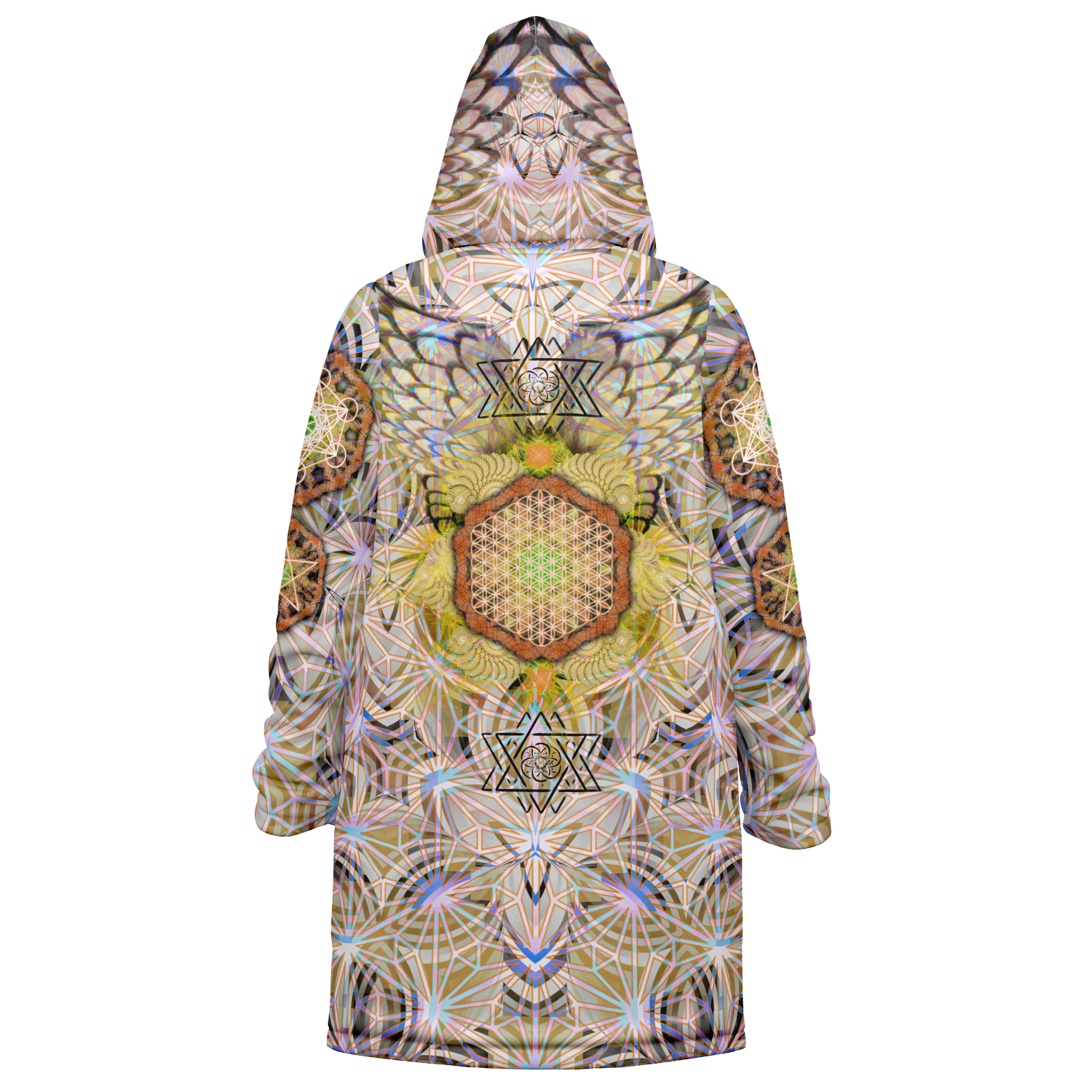 Angel Catcher Light Yellow Men's Festival Cloak detail view with statement outerwear