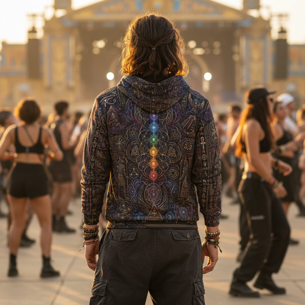 Mystical Egypt Crushed Velvet Pullover Hoodie