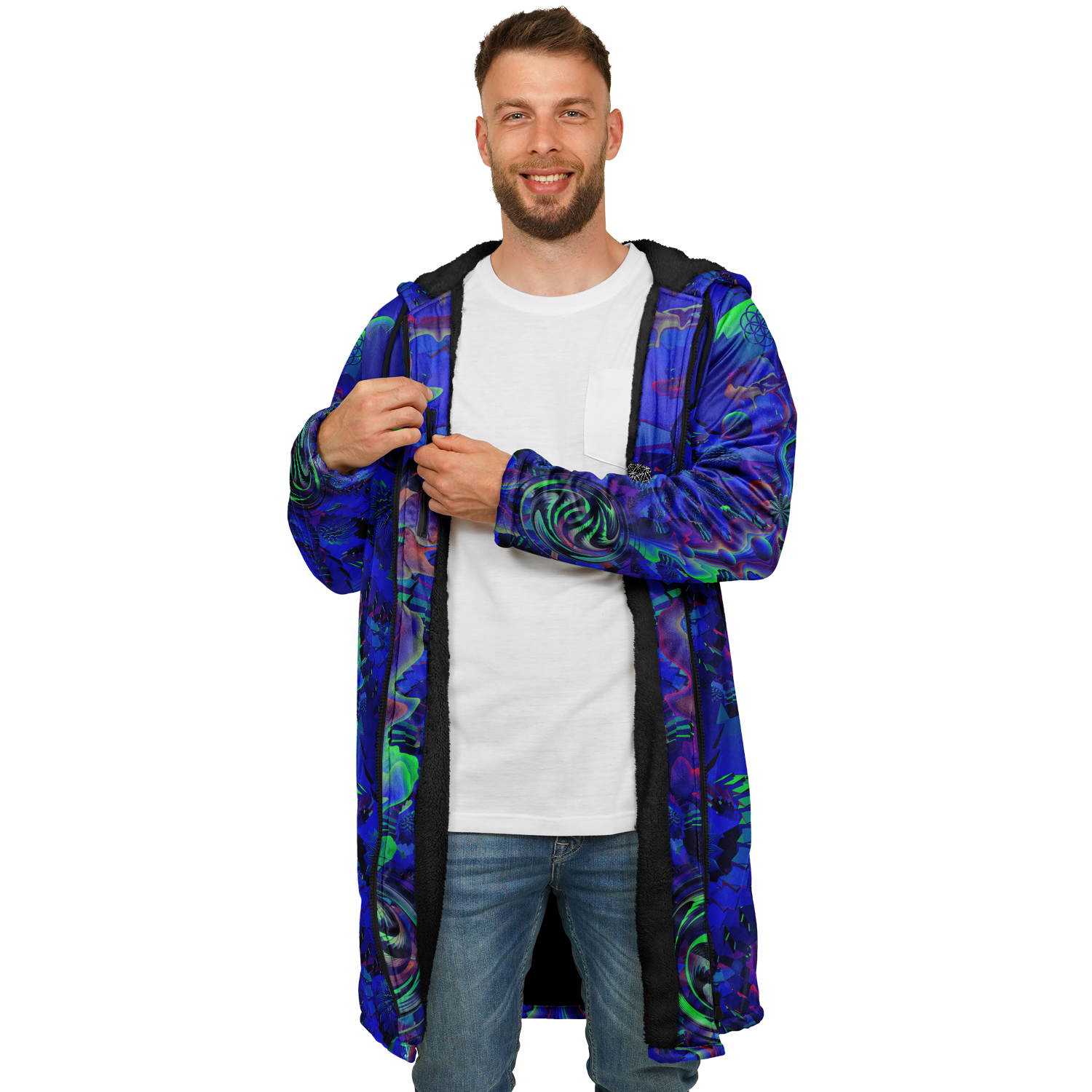 Cloak | Shroom Flower of Life Blue