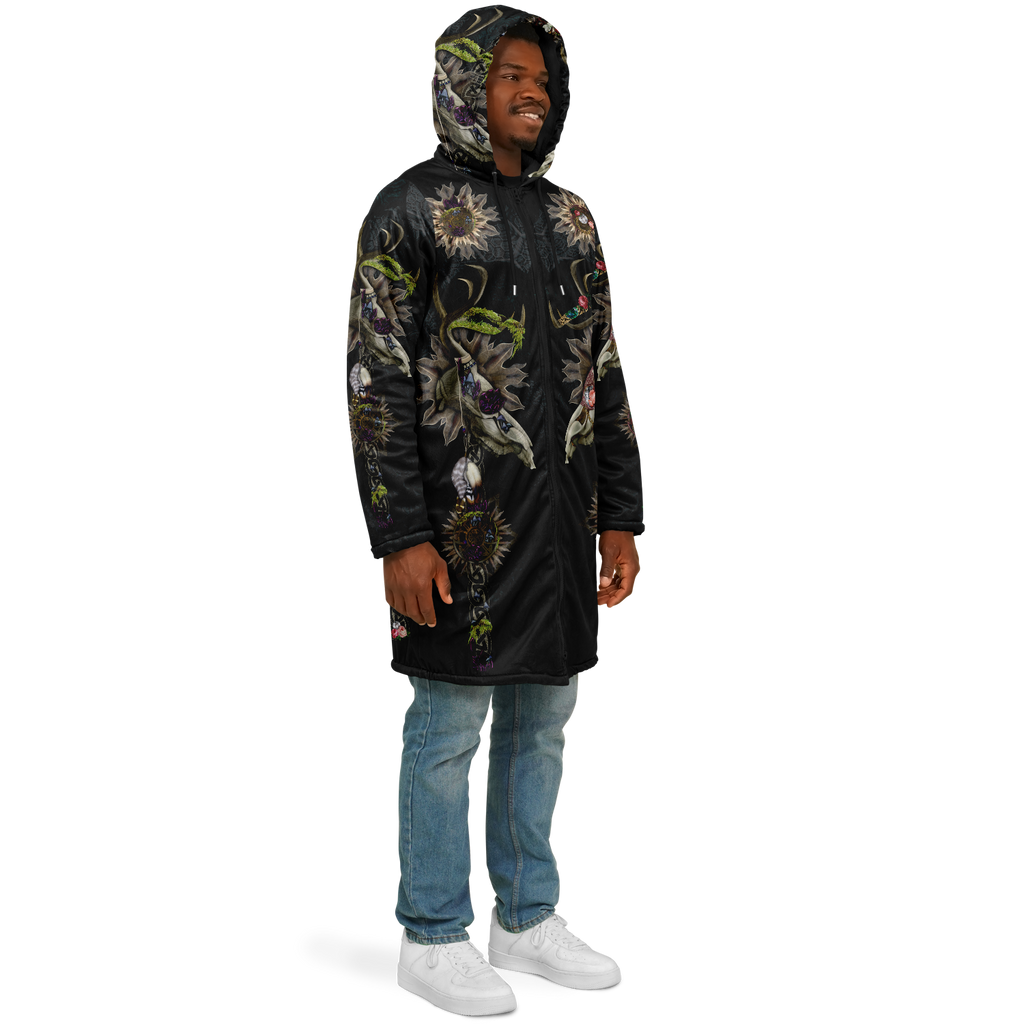 Forest Wizard Men’s Festival Cloak right side view with visionary art print