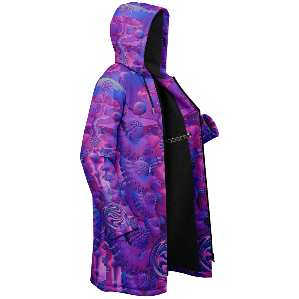 Purple Shroom Flower Of Life Women's Festival Cloak