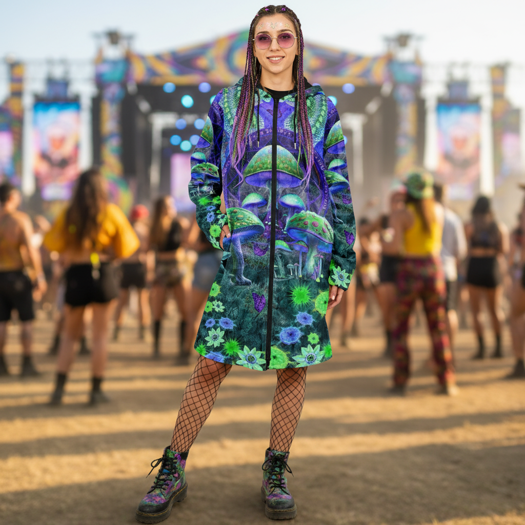 Shroom Rx Blue Women's Festival Cloak
