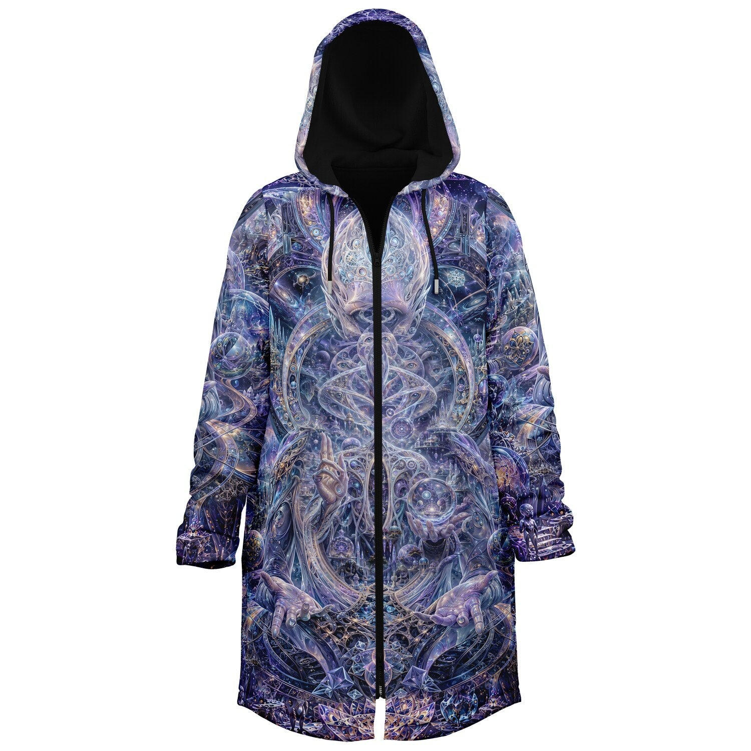 Galactic Alien Oracle Zipper Black Cloak