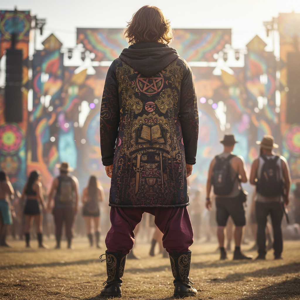 Enochian Vision Orange Men's Festival Cloak