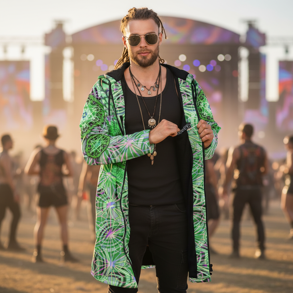 Angel Catcher Light Green Men's Festival Cloak
