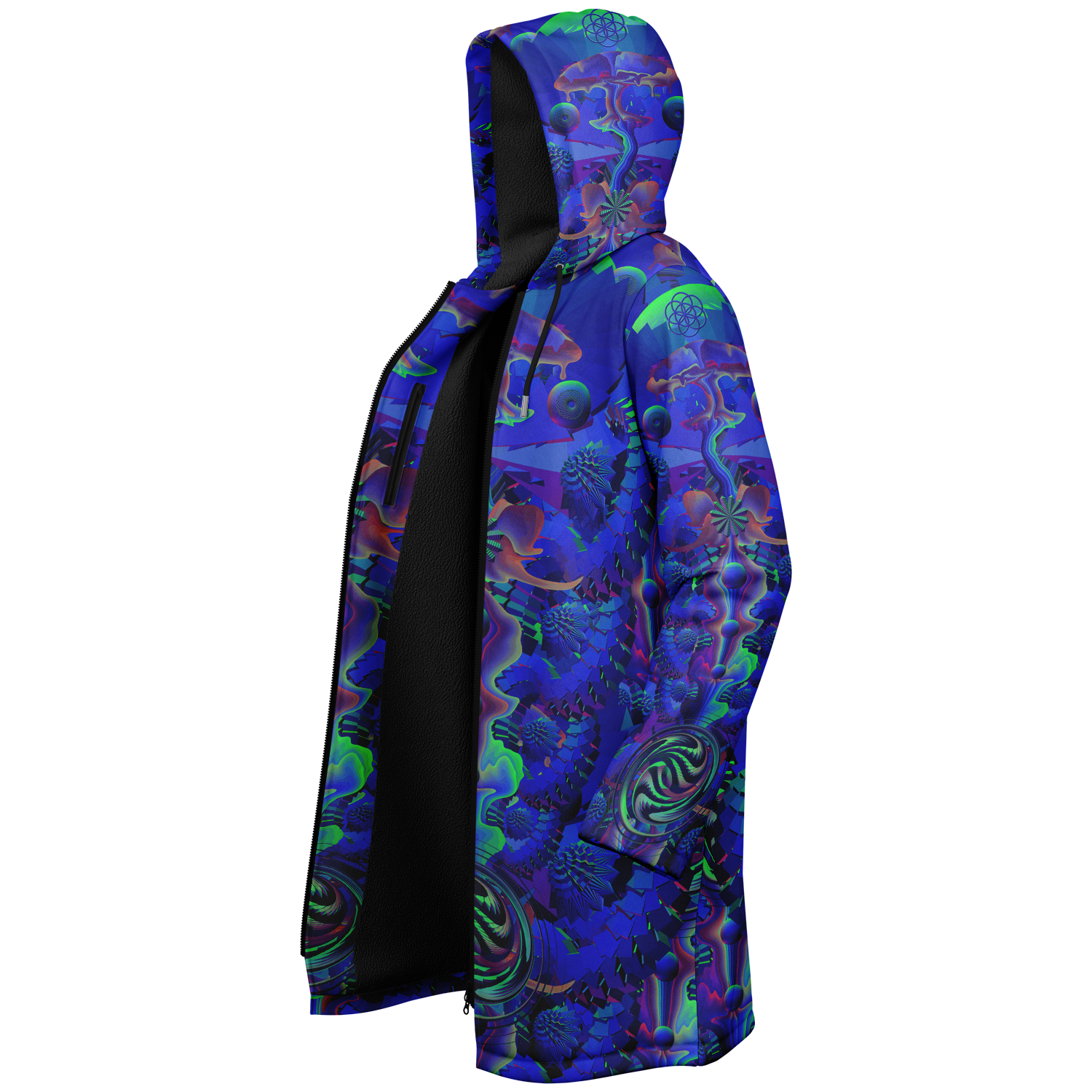 Cloak | Shroom Flower of Life Blue