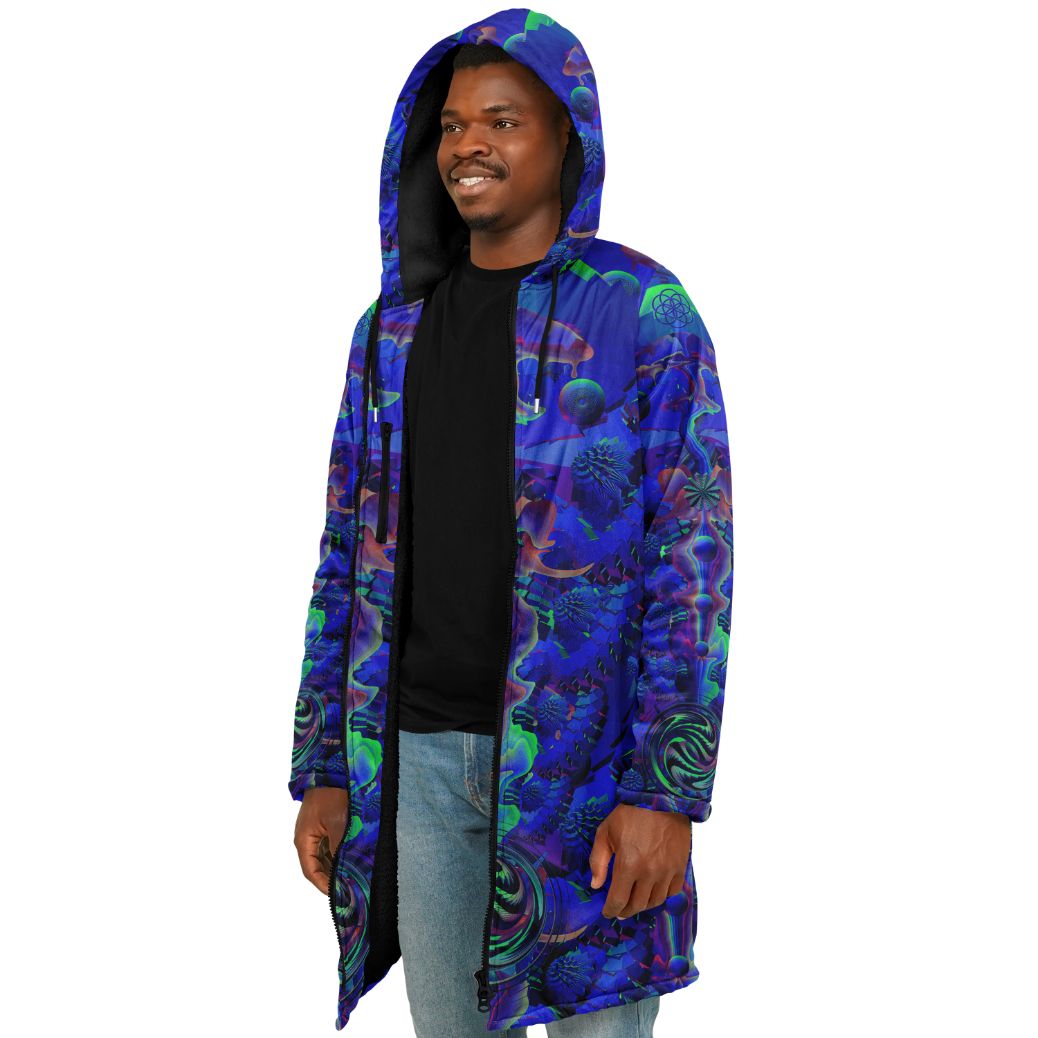 Cloak | Shroom Flower of Life Blue