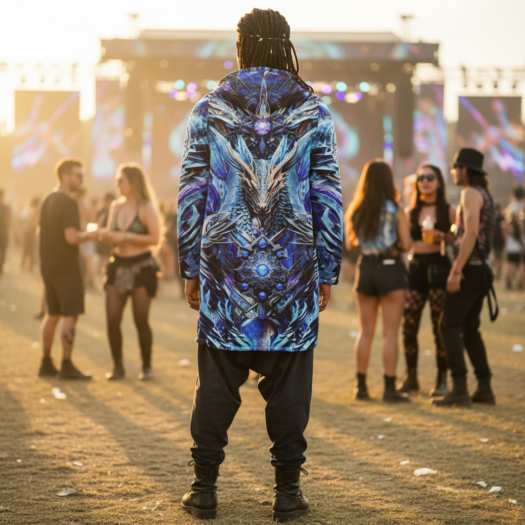 Electric Dragonscape Men's Festival Cloak