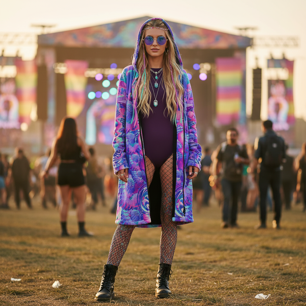 Shroom Flower Of Life Women's Festival Cloak