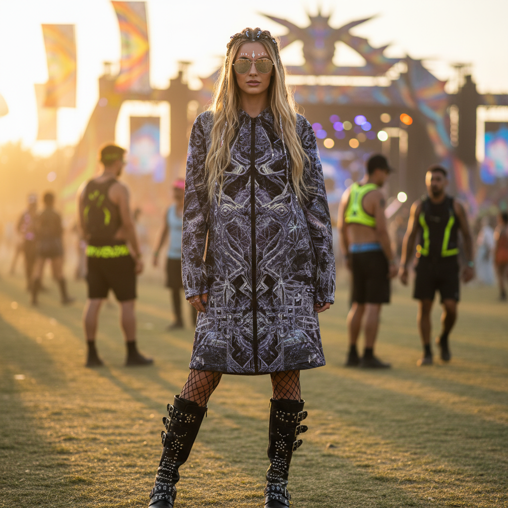 Cosmic Cross Silver Women's Festival Cloak