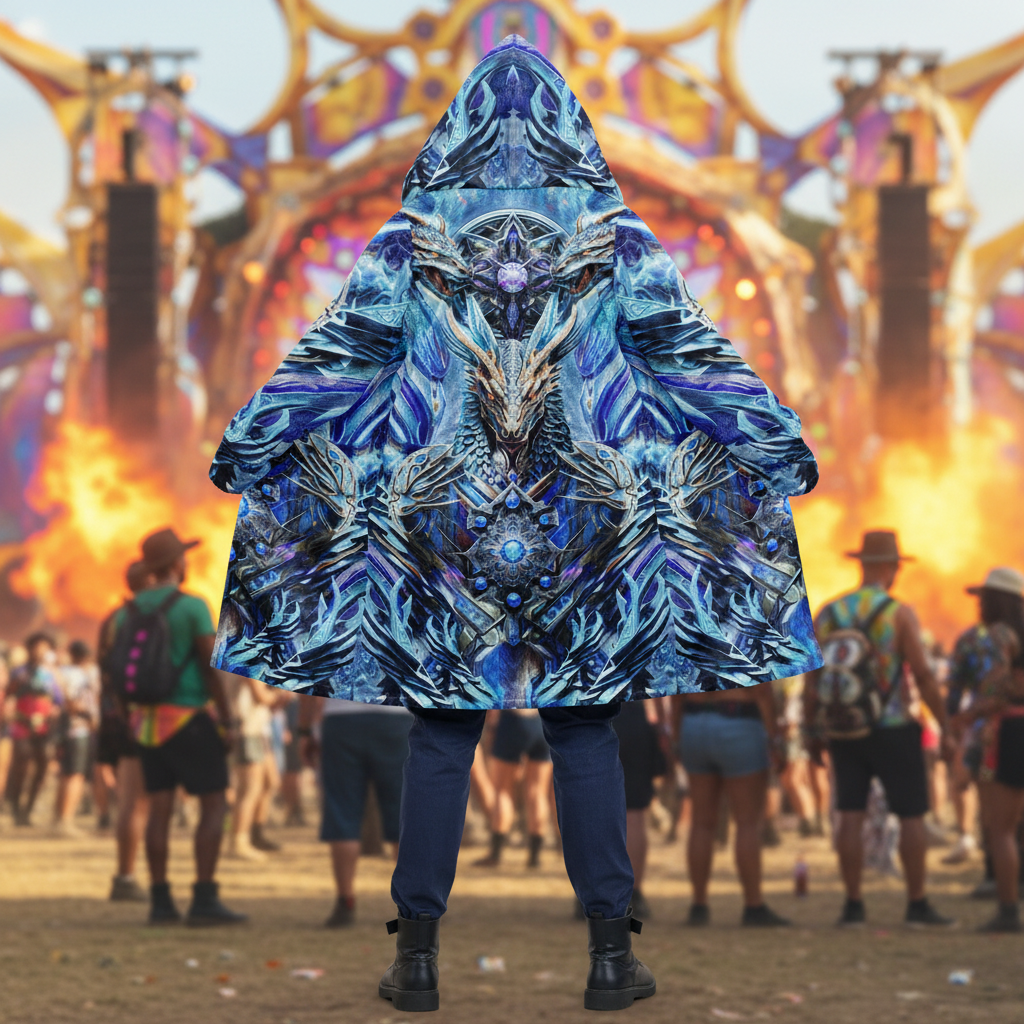 Electric Dragonscape Men's Festival Cloak