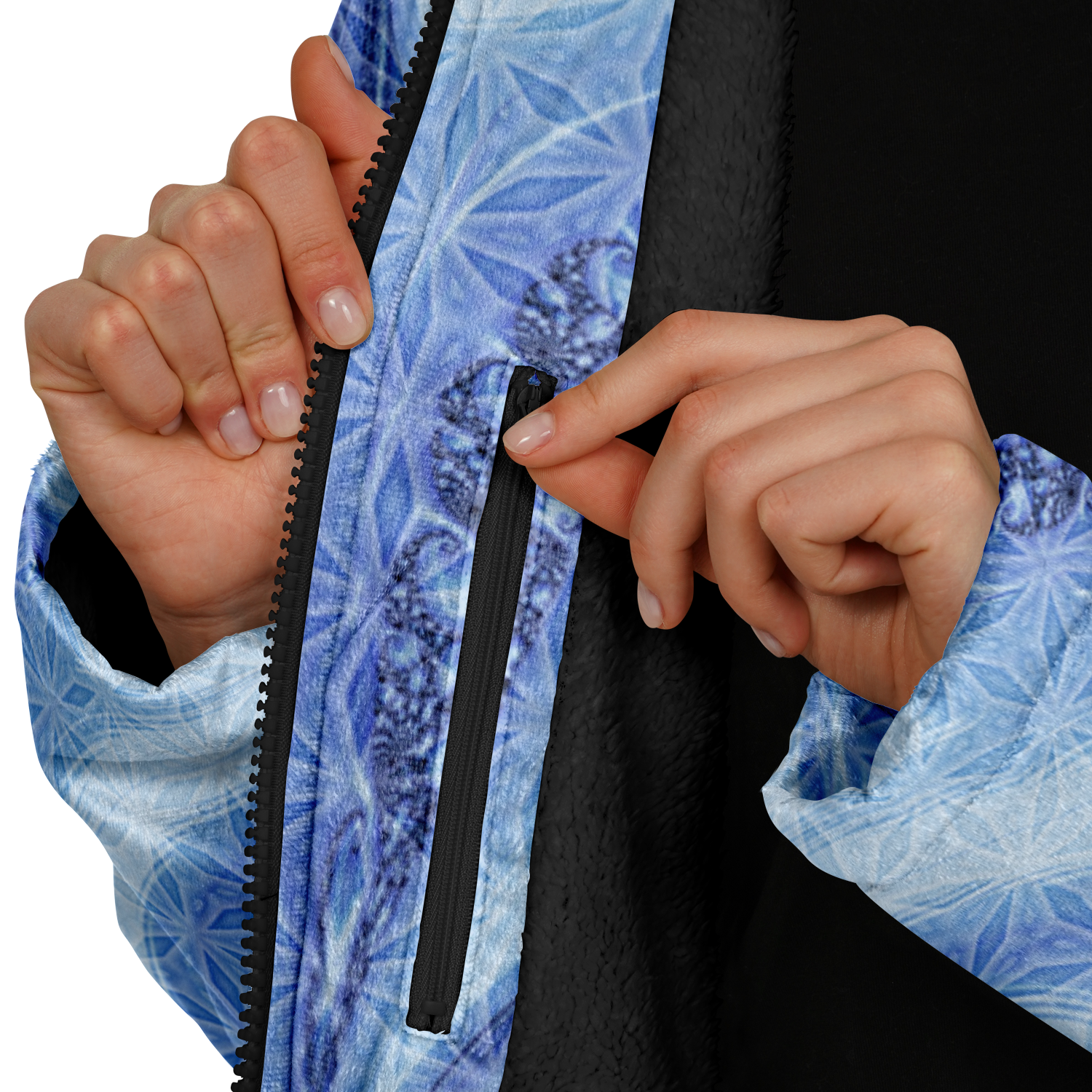 Blue Cosmic Flower Of Life Women's Festival Cloak