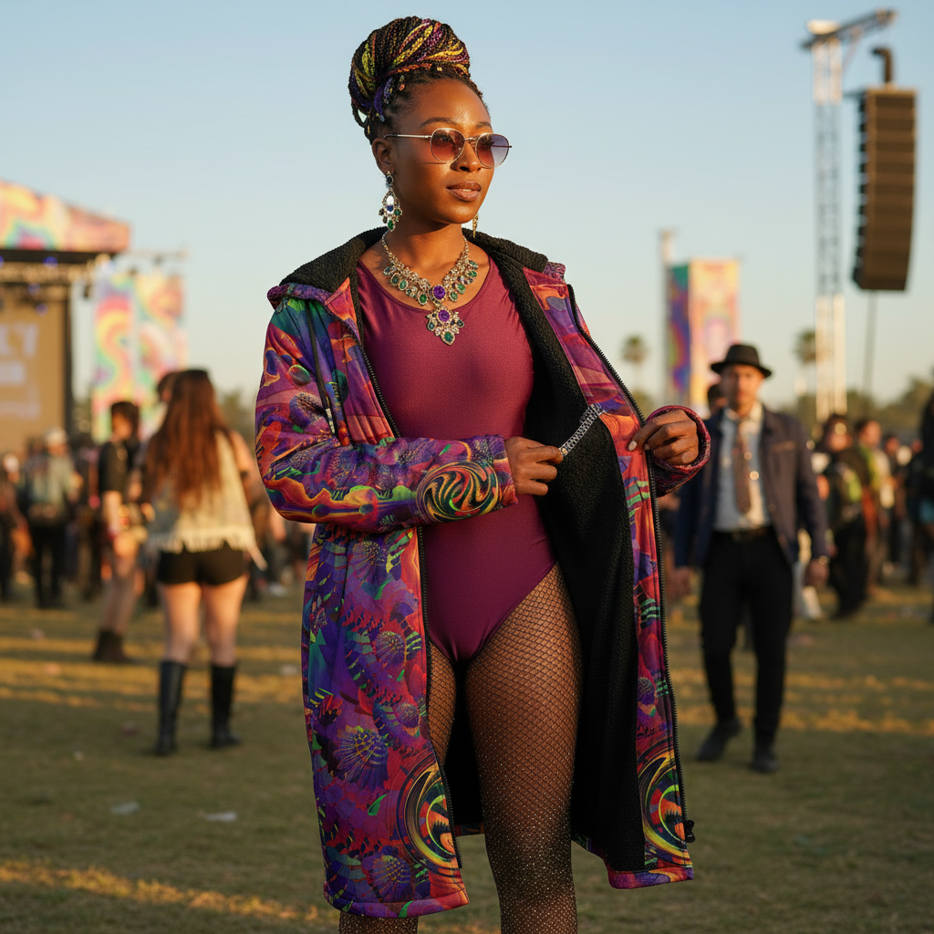 Shroom Flower Of Life Ultra Rainbow Women's Festival Cloak