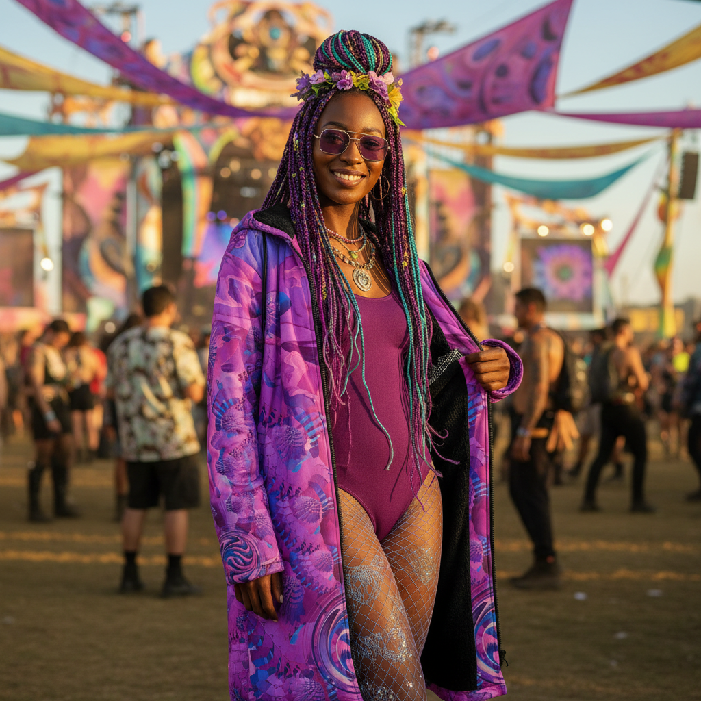Pink Shroom Flower Of Life Women's Festival Cloak