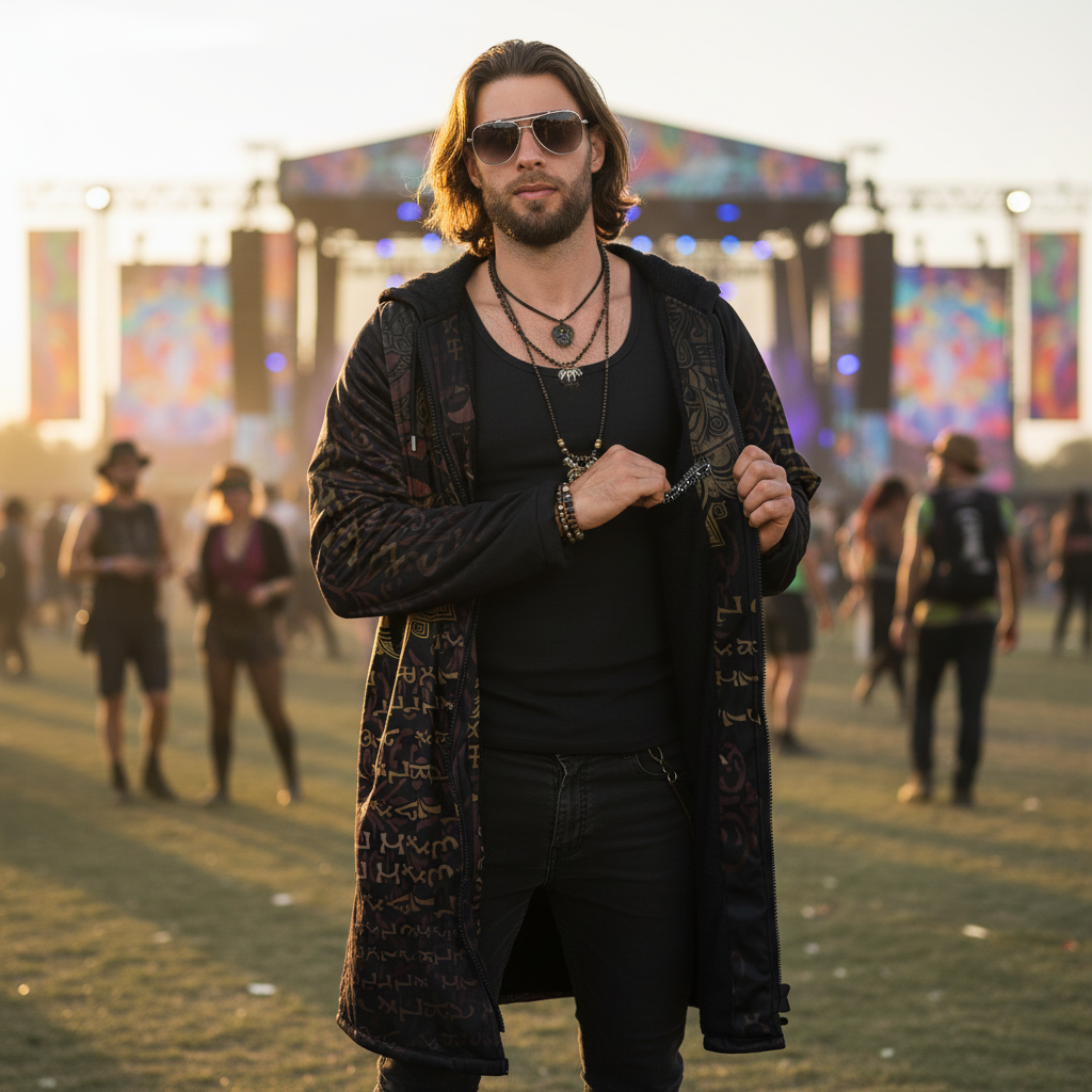 Enochian Vision Orange Men's Festival Cloak